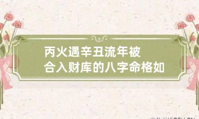 丙火遇辛丑流年被合入财库的八字命格如何