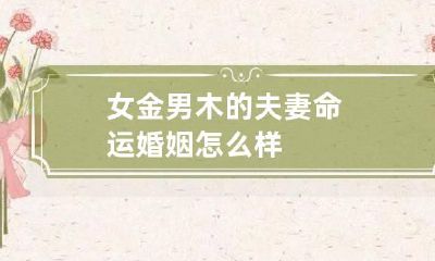 女金男木的夫妻命运 婚姻怎么样
