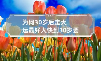 为何30岁后走大运最好 人快到30岁要走运