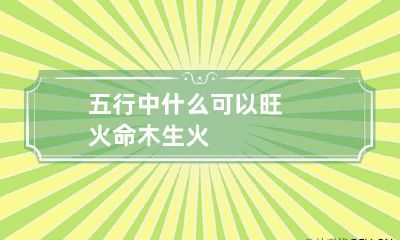 五行中什么可以旺火命 木生火