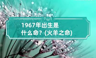 1967年出生是什么命？(火羊之命) 1967年属羊人是水命还是火命