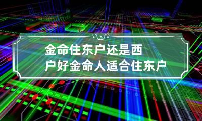 金命住东户还是西户好 金命人适合住东户还是西户