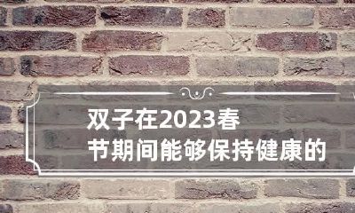 双子在2023春节期间能够保持健康的秘诀