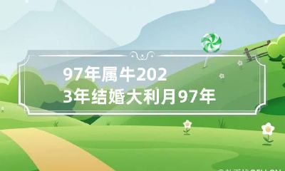 97年属牛2023年结婚大利月 97年属牛2023年结婚吉日