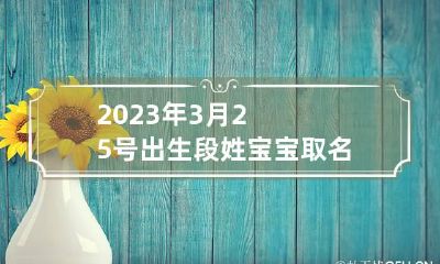 2023年3月25号出生段姓宝宝取名叫什么 2023年3月25日出生男孩起名