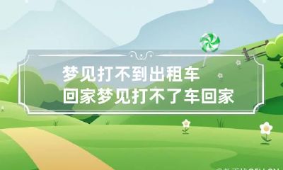 梦见打不到出租车回家 梦见打不了车回家