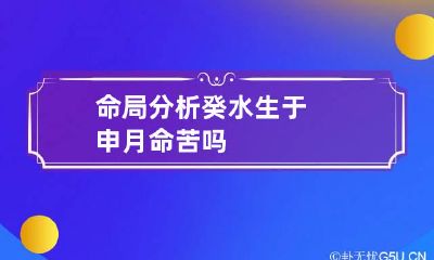 命局分析 癸水生于申月命苦吗