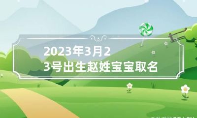 2023年3月23号出生赵姓宝宝取名叫什么