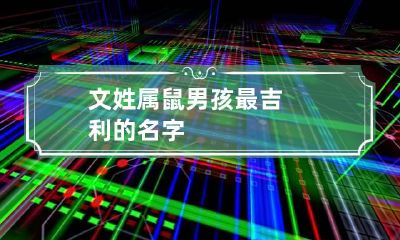 文姓属鼠男孩最吉利的名字