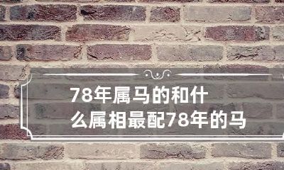 78年属马的和什么属相最配 78年的马和什么属相好