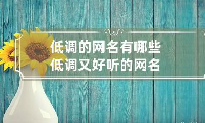 低调的网名有哪些 低调又好听的网名