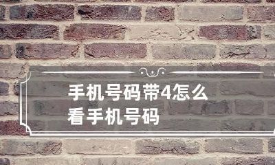 手机号码带4 怎么看手机号码