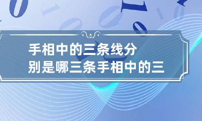 手相中的三条线分别是哪三条 手相中的三条线分别是哪三条线图片