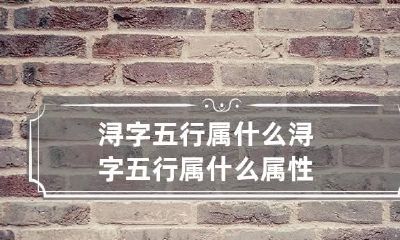 浔字五行属什么 浔字五行属什么属性
