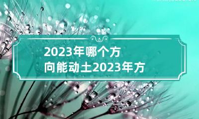 2023年哪个方向能动土 2023年方位吉凶