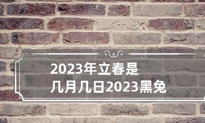 2023年立春是几月几日 2023黑兔年百年一遇