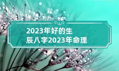2023年好的生辰八字 2023年命理