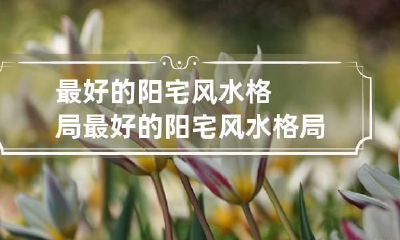 最好的阳宅风水格局 最好的阳宅风水格局图片