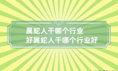 属蛇人干哪个行业好 属蛇人干哪个行业好赚钱