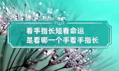 看手指长短看命运是看哪一个手 看手指长短能看出什么命吗