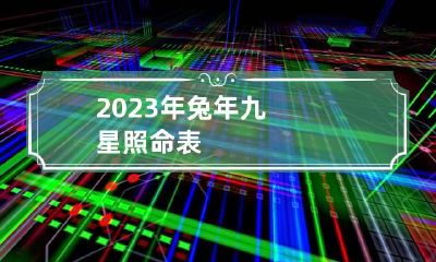 2023年兔年九星照命表