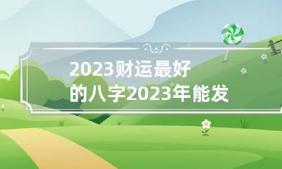 2023财运最好的八字 2023年能发财八字