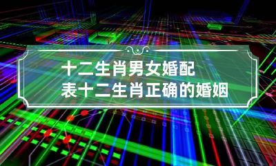 十二生肖男女婚配表 十二生肖正确的婚姻配对大全