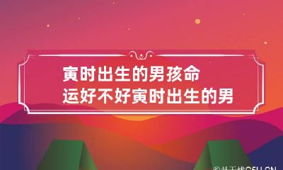 寅时出生的男孩命运好不好 寅时出生的男孩命运好不好呀