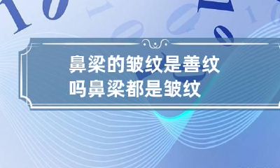 鼻梁的皱纹是善纹吗 鼻梁都是皱纹