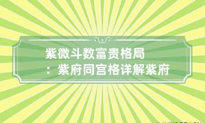 紫微斗数富贵格局：紫府同宫格详解 紫府同宫多吗