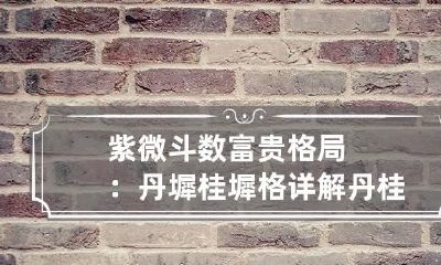 紫微斗数富贵格局：丹墀桂墀格详解 丹桂百科