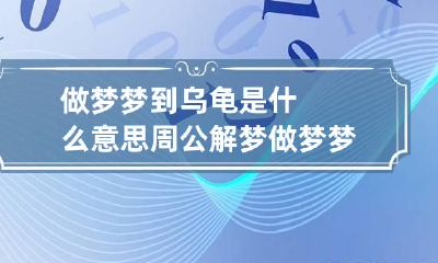 做梦梦到乌龟是什么意思周公解梦 做梦梦见乌龟了是什么意思
