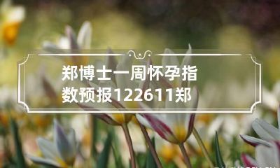 郑博士一周怀孕指数预报12.261.1 郑博士水平怎么样