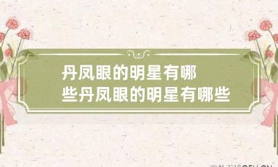 丹凤眼的明星有哪些 丹凤眼的明星有哪些女的