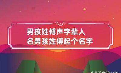男孩姓傅声字辈人名 男孩姓傅起个名字