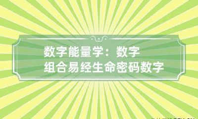 数字能量学：数字组合+易经=生命密码 数字能量解读生命密码