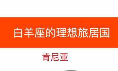 白羊座的理想旅居国：肯尼亚