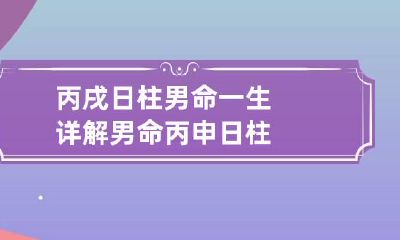 丙戌日柱男命一生详解 男命丙申日柱