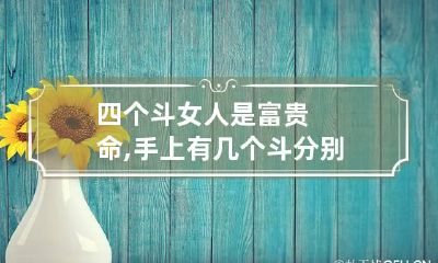 四个斗女人是富贵命,手上有几个斗分别是什么意思?