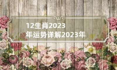 12生肖2023年运势详解 2023年开始走大运的生肖