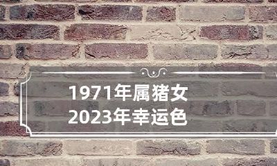 1971年属猪女2023年幸运色