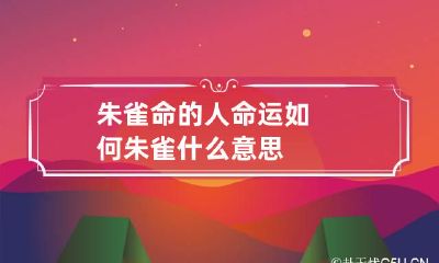 朱雀命的人命运如何 朱雀 什么意思