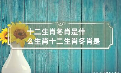 十二生肖冬肖是什么生肖 十二生肖冬肖是哪几肖