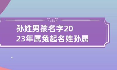 孙姓男孩名字2023年属兔起名 姓孙属兔男孩起什么名好