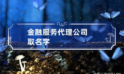金融服务代理公司取名字