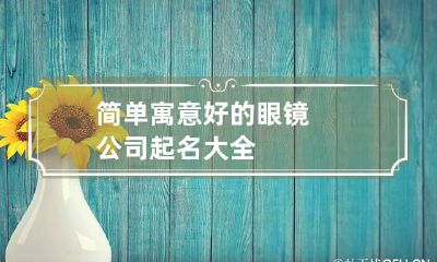 简单寓意好的眼镜公司起名大全