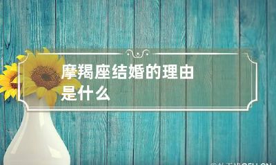 摩羯座结婚的理由是什么