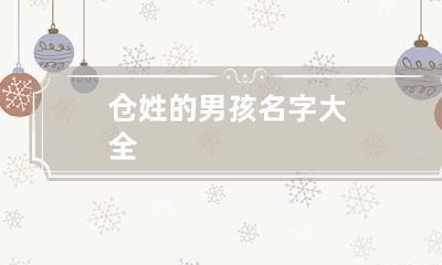 仓姓的男孩名字大全