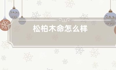 松柏木命怎么样