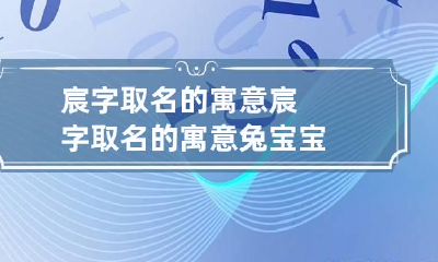 宸字取名的寓意 宸字取名的寓意兔宝宝